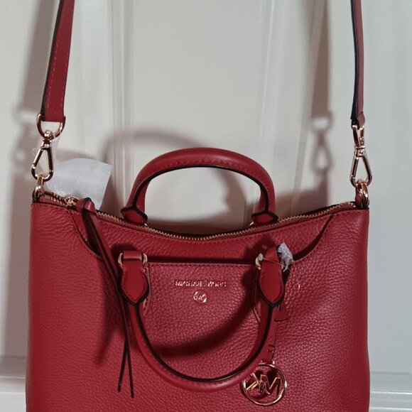 NWT Michael Kors Austin Medium Satchel-Shoulder Bag -Terracotta Pebbled Leather - Picture 6 of 16